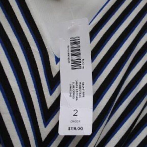 NWT Chico's Striped Jersey Maxi Dress - Picture 8 of 8
